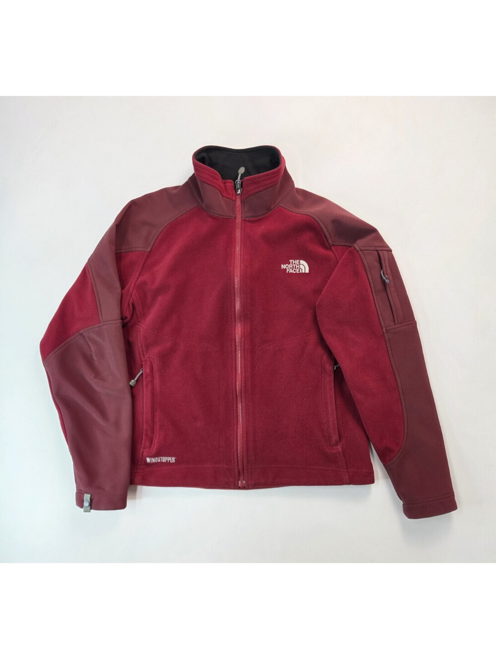 North Face Khumbu Red Fleece Windstopper Zip Jacket Womens Size Medium M